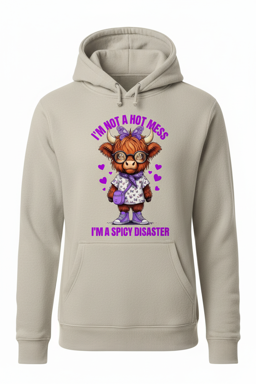 “Hot Mess, Spicy Disaster” Cute Cow Graphic Tee
